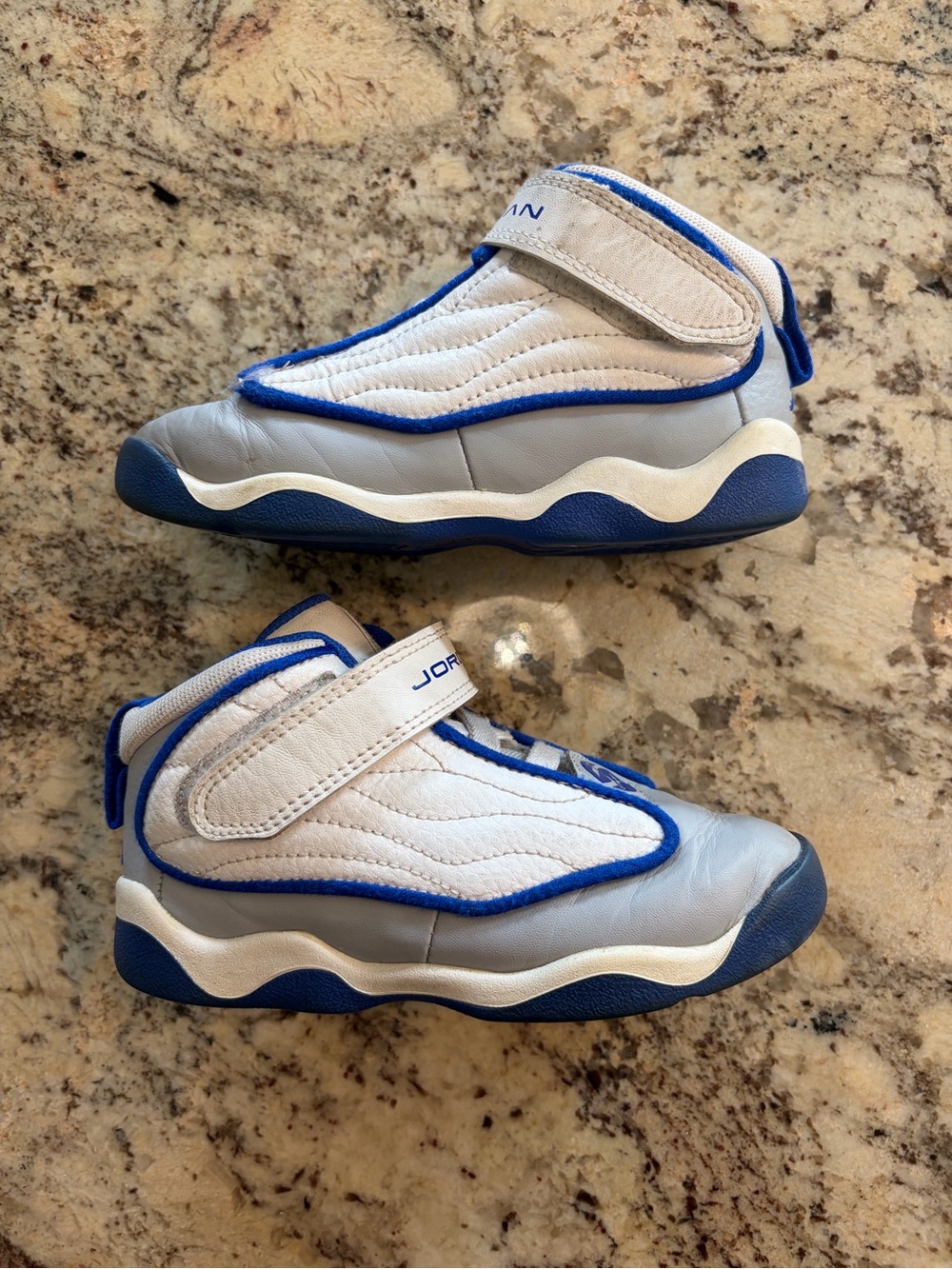 Jordan Kids' White and Blue Athletic / Basketball Shoes - 10c